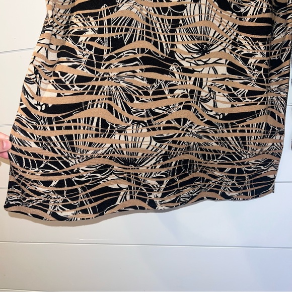 Chico’s Button Accented Boat Neck Tunic Sweater Sz 2 (L/12) Abstract Ribbed Trim - Picture 4 of 11